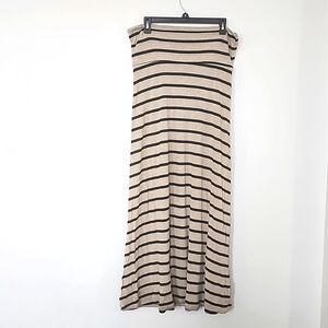 PROMESA BEIGE & BLACK MAXI SKIRT SIZE L